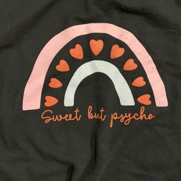 Sweet but Psycho black graphic crewneck sweatshirt ladies medium - Picture 2 of 3